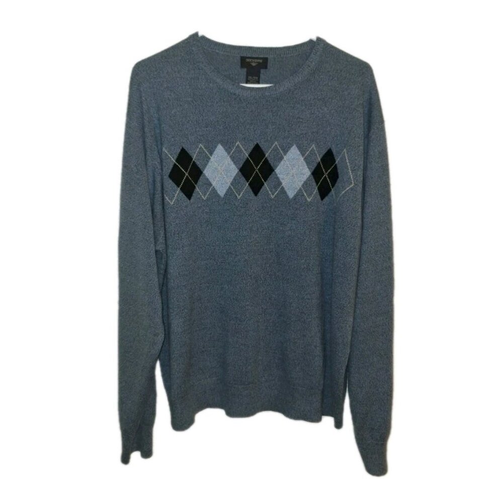 Dockers Sweater Mens Size XXL Gray Long Sleeve V Neck Sweater